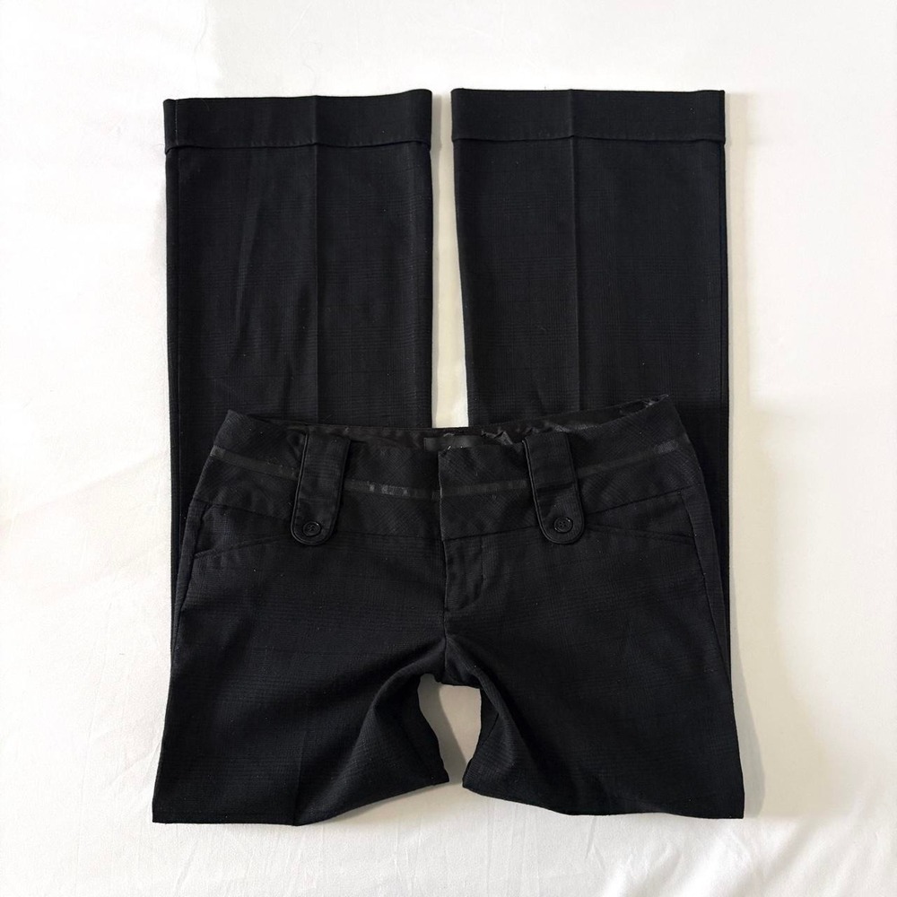 Twenty One Low Rise Flare Dress Pants Women Size 7 Black Y2K Office Siren